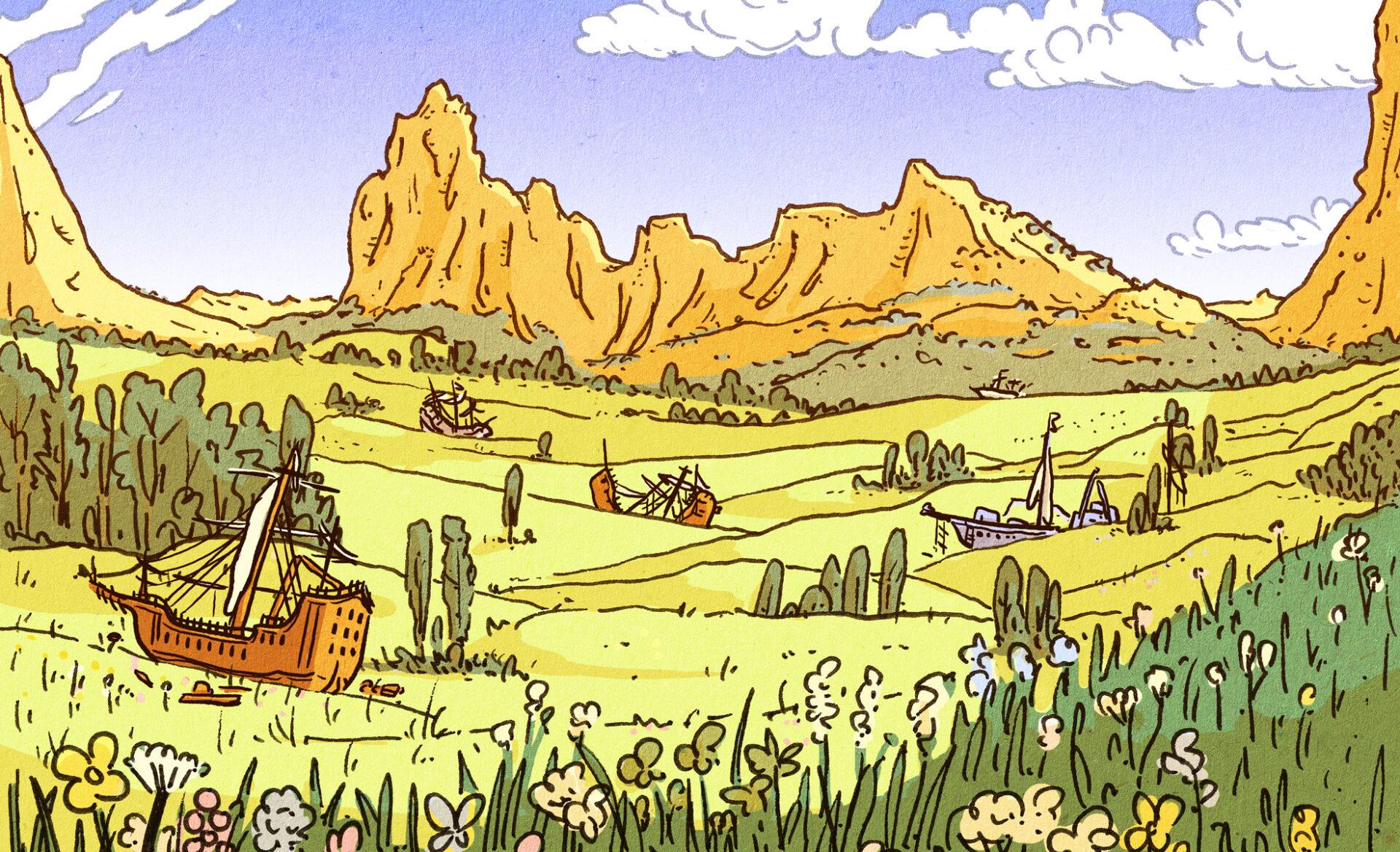 Concept Development Work Landscape Illustration