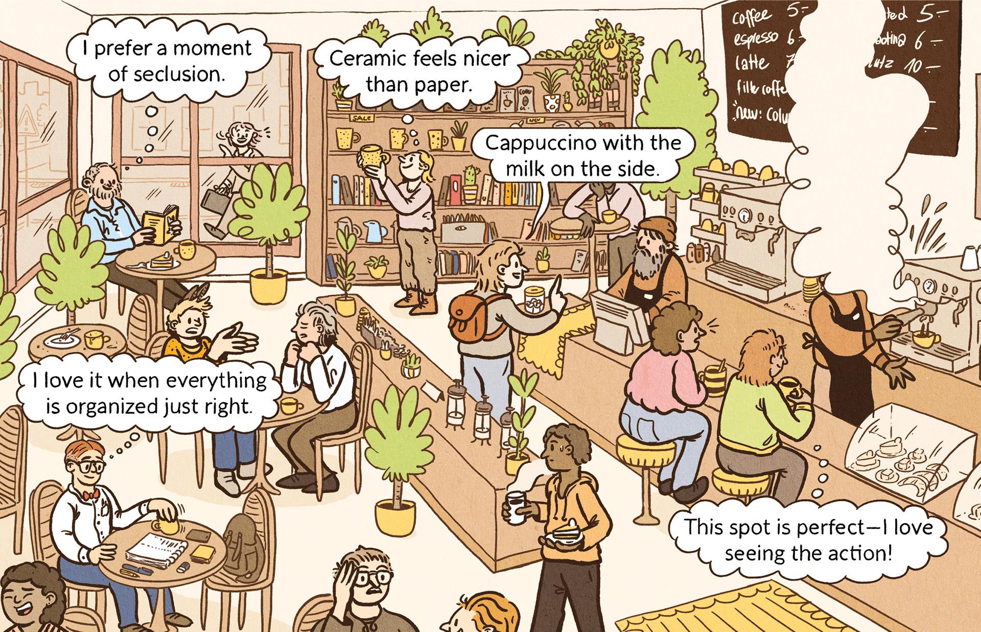 Coffee Shop Illustration Scene