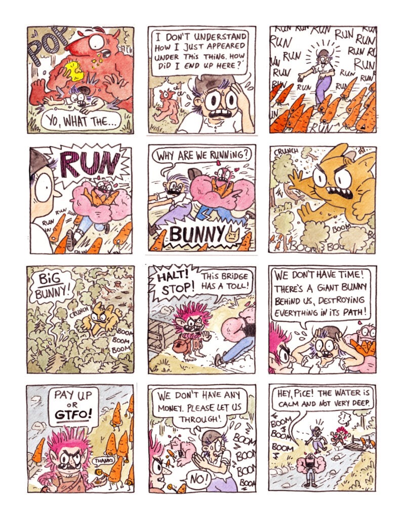 Making of: Wie ein handgezeichneter Webcomic entsteht – Comic-Kunst aus Luzern Eine Seite aus meinem handgemachten Comic aus Luzern